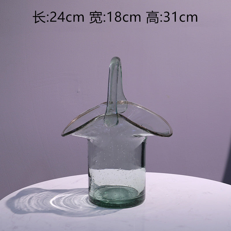 A hydroponic vase fish tank bag vase basket flower arrangement flower pot creative new basket vase