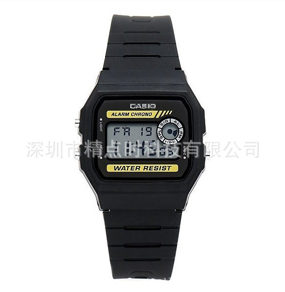 A popular retro digital display timing alarm clock lights multi-functional sports student electronic watch cold light F-91W