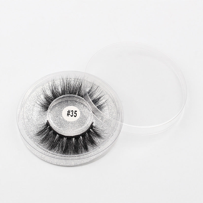 A European and American natural cross-border 3d imitation mink hair soft and thick pure handmade false eyelashes three-dimensional curled eyelashes - Mixbatch