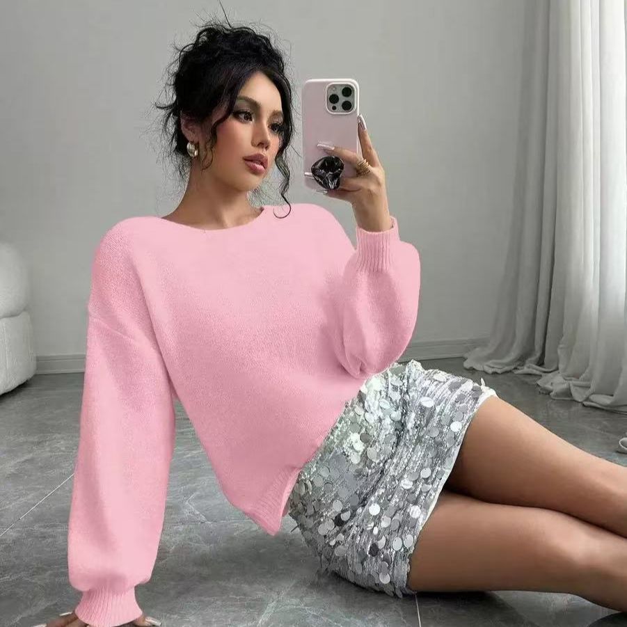 P sequined bow sweater