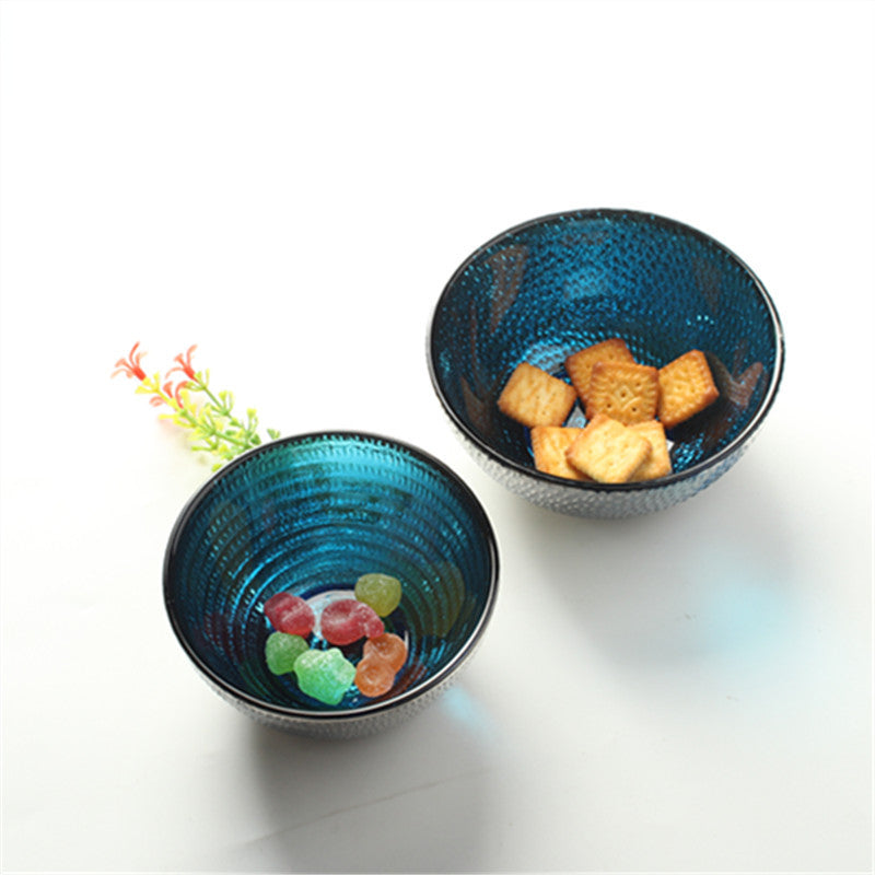 A Creative Plated Salad Bowl Sky Blue Snack Plate Stained Glass Dipping Plate Seasoning Plate