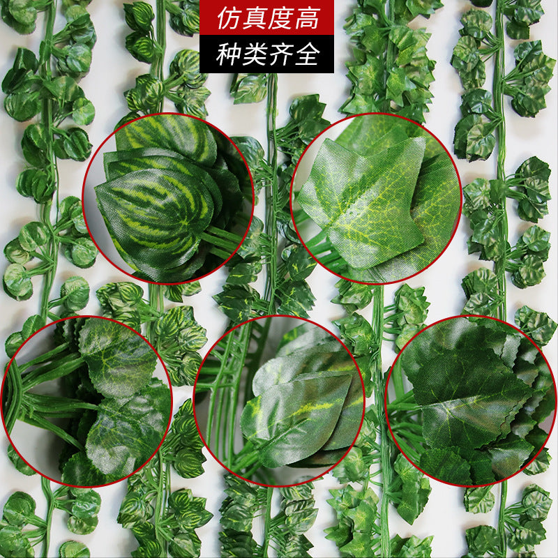 A Simulation Green Plant Vine Ivy Ivy Strip Outdoor Dill Leaf Vine Green Leaf Plant Interior Decoration Vine