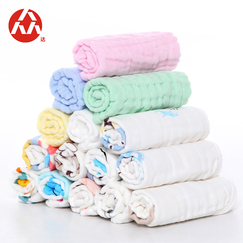 A 30 * 30 six-layer gauze square towel newborn baby towel face towel cotton yarn children's towel gauze saliva towel MOQ: 100PIECE - Mixbatch