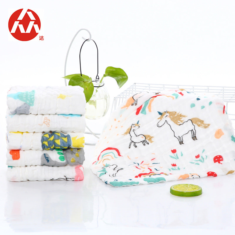 A 30 * 30 six-layer gauze square towel newborn baby towel face towel cotton yarn children's towel gauze saliva towel MOQ: 100PIECE - Mixbatch