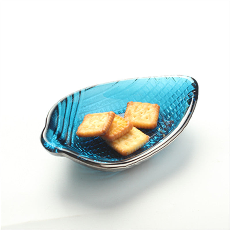 A Creative Plated Salad Bowl Sky Blue Snack Plate Stained Glass Dipping Plate Seasoning Plate