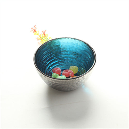 A Creative Plated Salad Bowl Sky Blue Snack Plate Stained Glass Dipping Plate Seasoning Plate