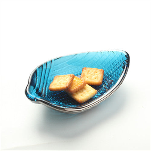 A Creative Plated Salad Bowl Sky Blue Snack Plate Stained Glass Dipping Plate Seasoning Plate