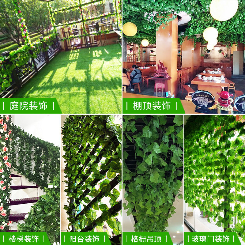 A Simulation Green Plant Vine Ivy Ivy Strip Outdoor Dill Leaf Vine Green Leaf Plant Interior Decoration Vine