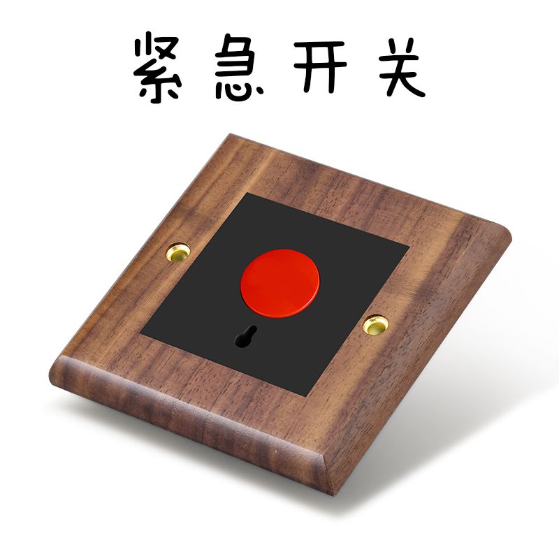 P Black walnut brass lever power socket panel