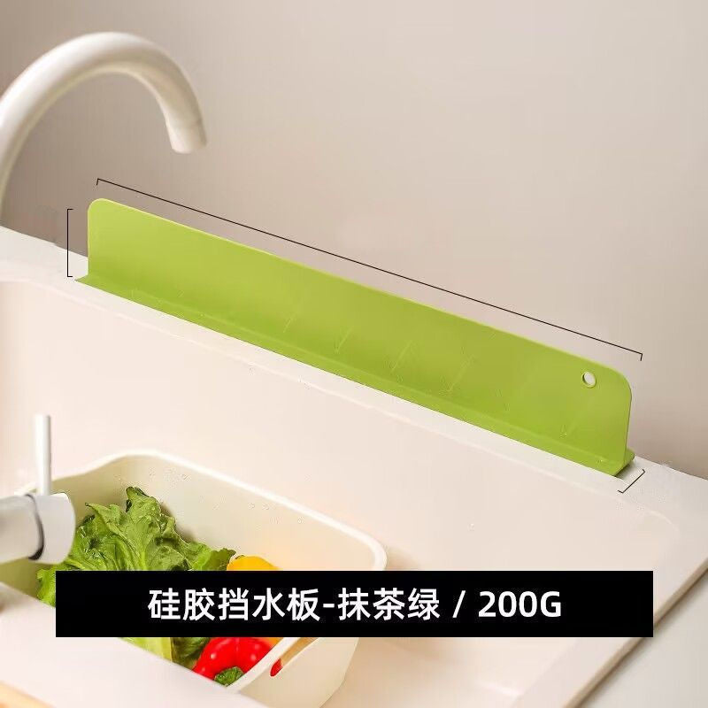 P sink water retaining plate, kitchen anti-splashing baffle, sink, wash basin, vegetable basin, silicone suction cup, thickened water retaining strip