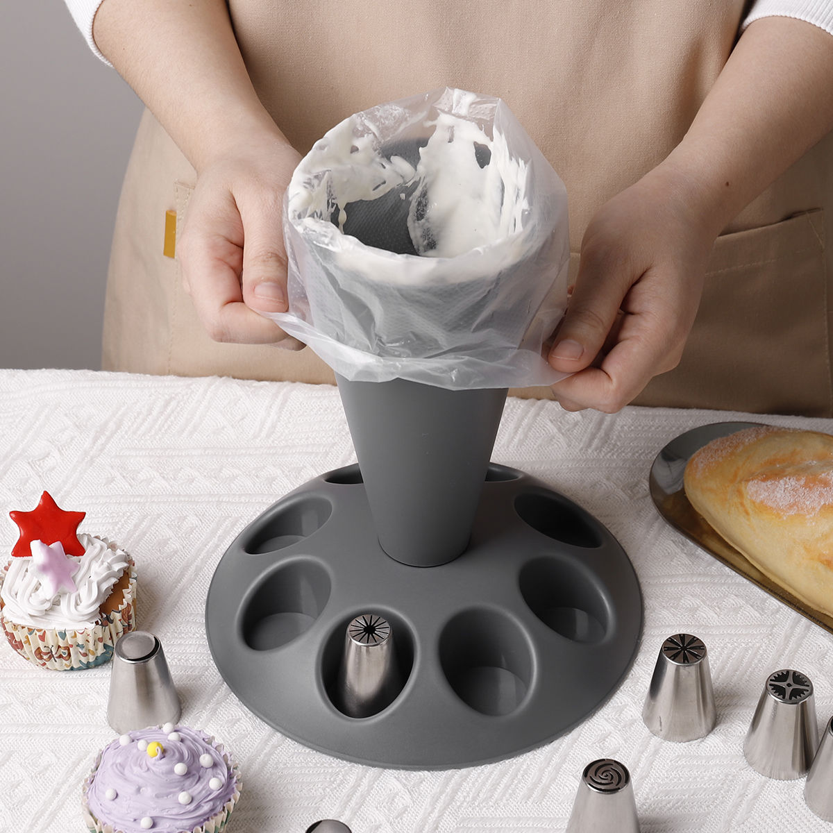 P piping bag piping nozzle storage rack