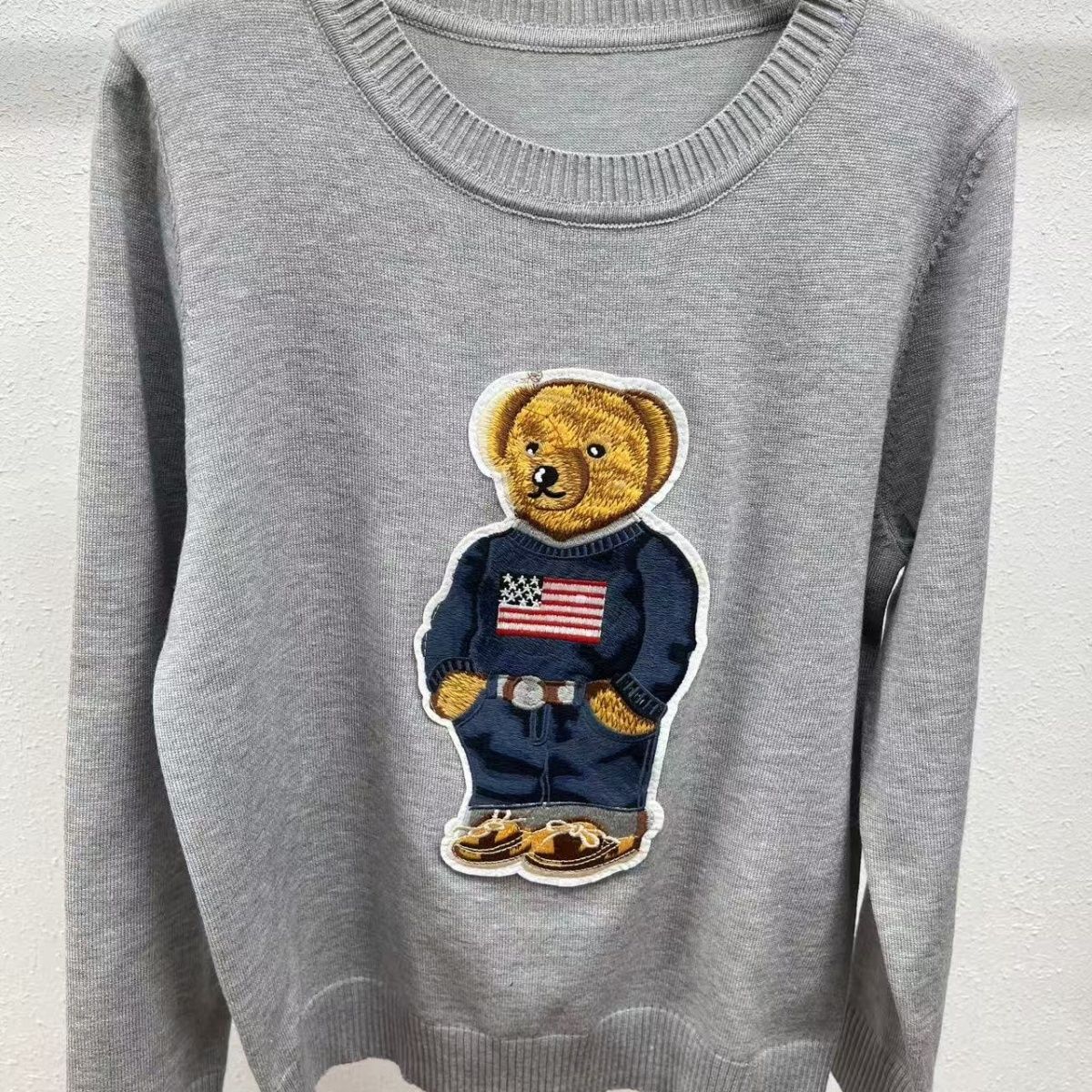 P Embroidered Cartoon Crew Neck Top