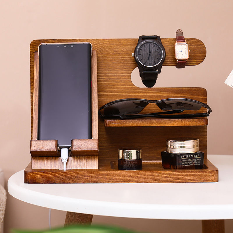 P Black Walnut Storage Rack Watch Mobile Phone Shelf