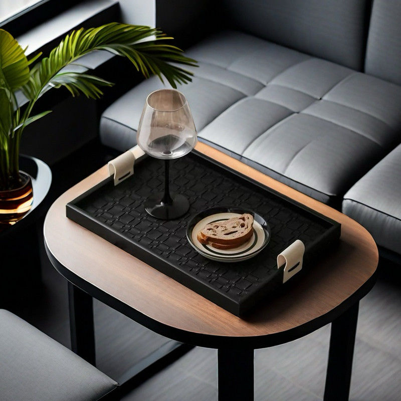 P Light luxury leather aromatherapy tray, living room coffee table entrance key, jewelry storage, hotel beauty salon desktop ornament