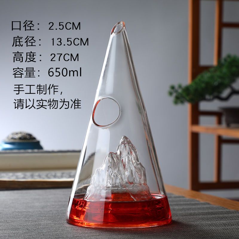 Pyramid wine decanter, mountain peaks, waterfalls, red wine dispenser, creative and minimalist wine pouring device, glass wine pot - Mixbatch