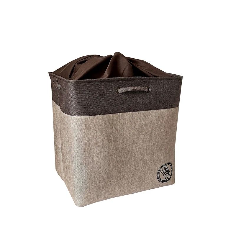 P linen fabric foldable storage basket