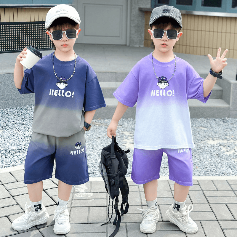 P Tongsen Children's Horse Children's Clothing Boys Short Sleeve T-Shirt Set