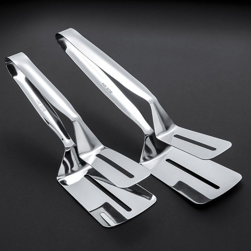 304 stainless steel fried fish anti-scald clips flipping fish shovel fried fish artifact silicone spatula steak home kitchen frying spatula - Mixbatch