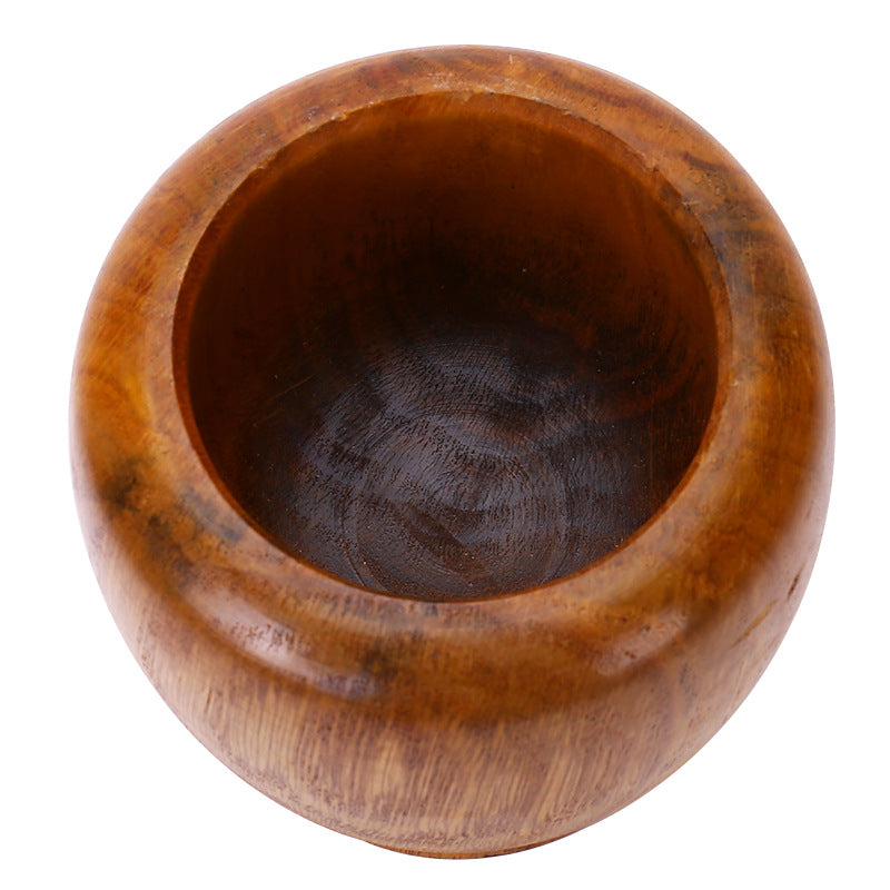 A Solid wood garlic tamper, medicine jar, wooden cup garlic puree