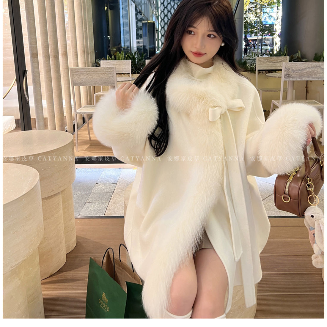 P fur collar jacket