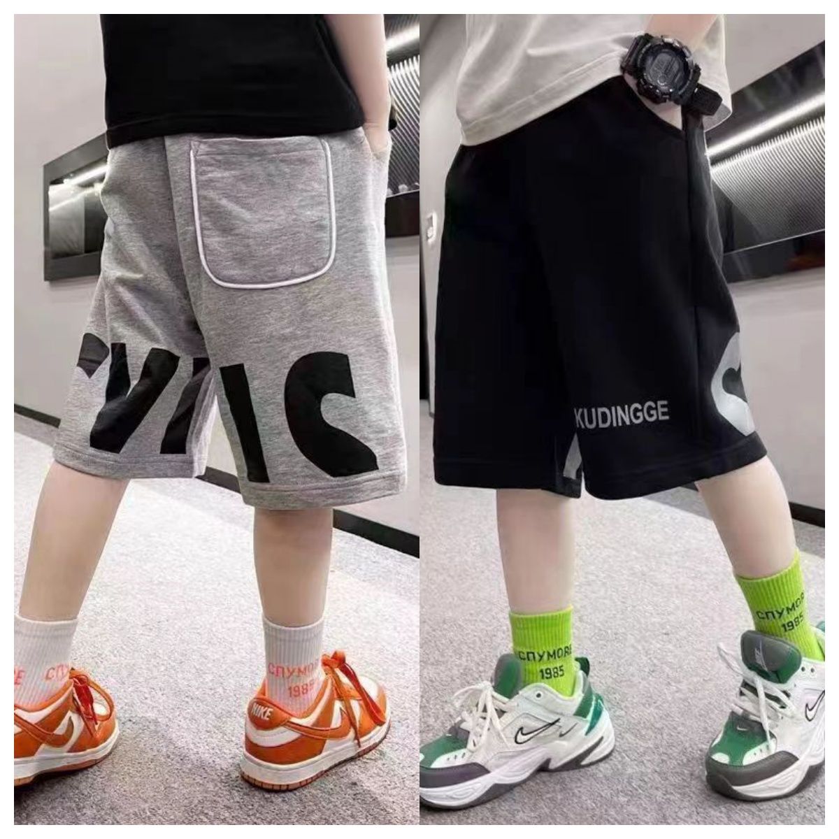 P summer pants new middle-aged and older children's summer middle pants boys thin sweatpants 74.2% COTTON