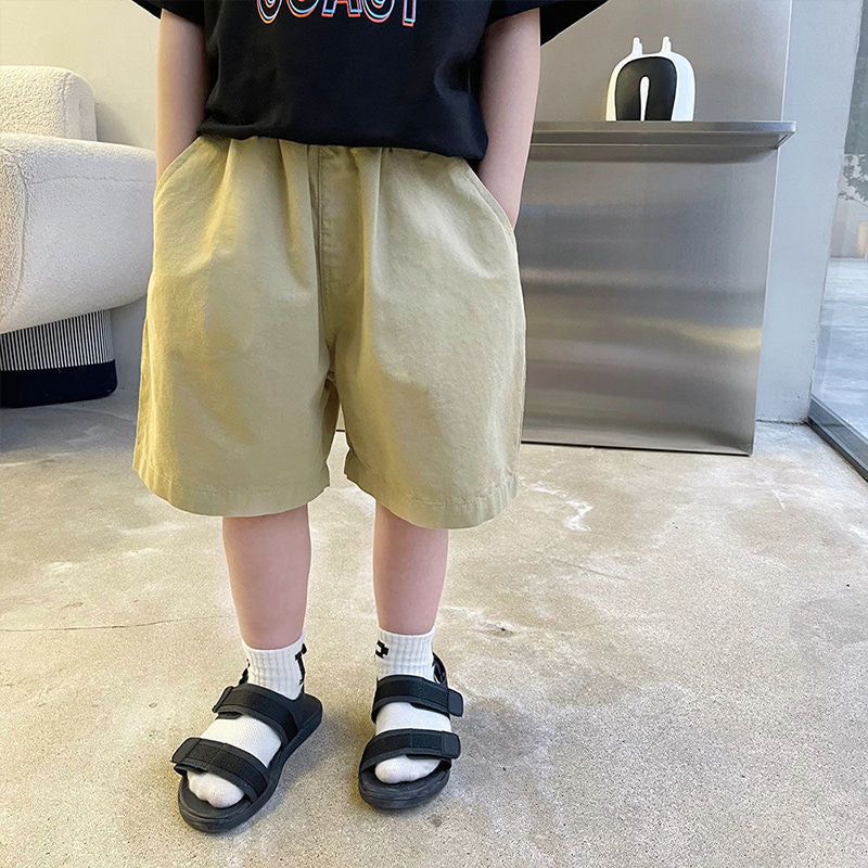 P Spring, summer and autumn outer wear boys and girls leggings casual five-point pants
