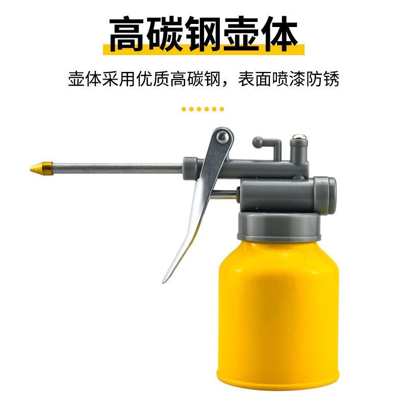 High pressure machine oil gun, household drip pot, manual refueling pot, oil pot, long mouthed transparent gear oiler, machine oil pot - Mixbatch