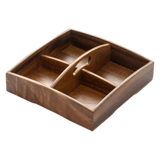 P Walnut Solid Wood Grid Dried Fruit Box