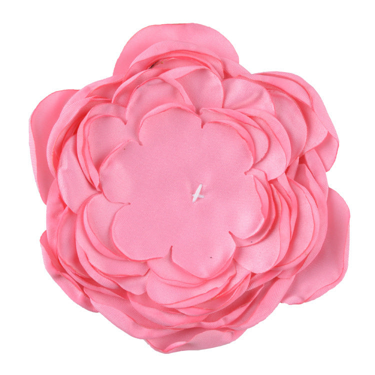 A handmade matte satin hand sewn 9 layers baked edge flower DIY hair accessories burned edge head flower accessories - Mixbatch