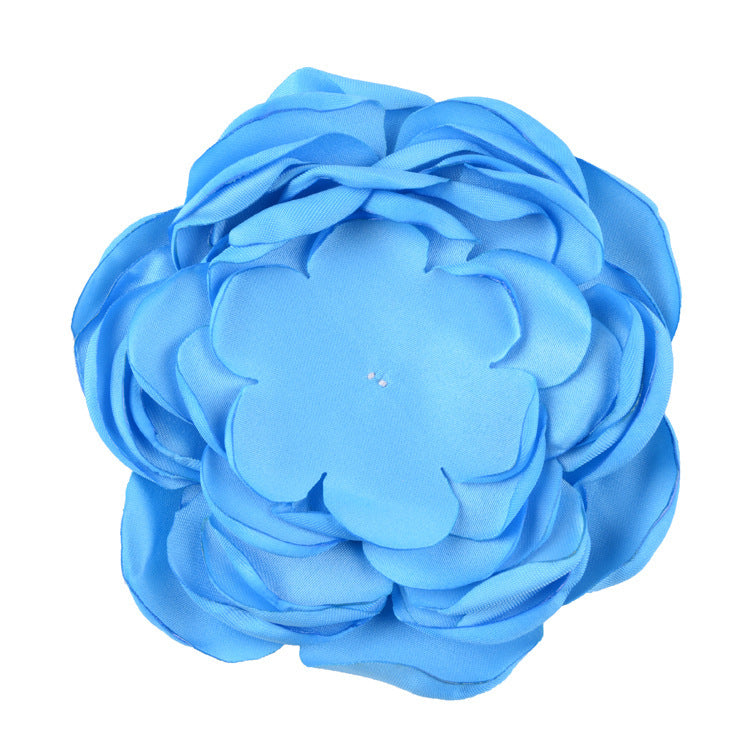 A handmade matte satin hand sewn 9 layers baked edge flower DIY hair accessories burned edge head flower accessories - Mixbatch