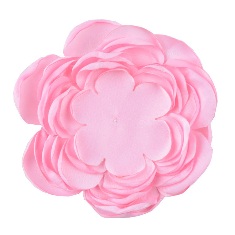 A handmade matte satin hand sewn 9 layers baked edge flower DIY hair accessories burned edge head flower accessories - Mixbatch