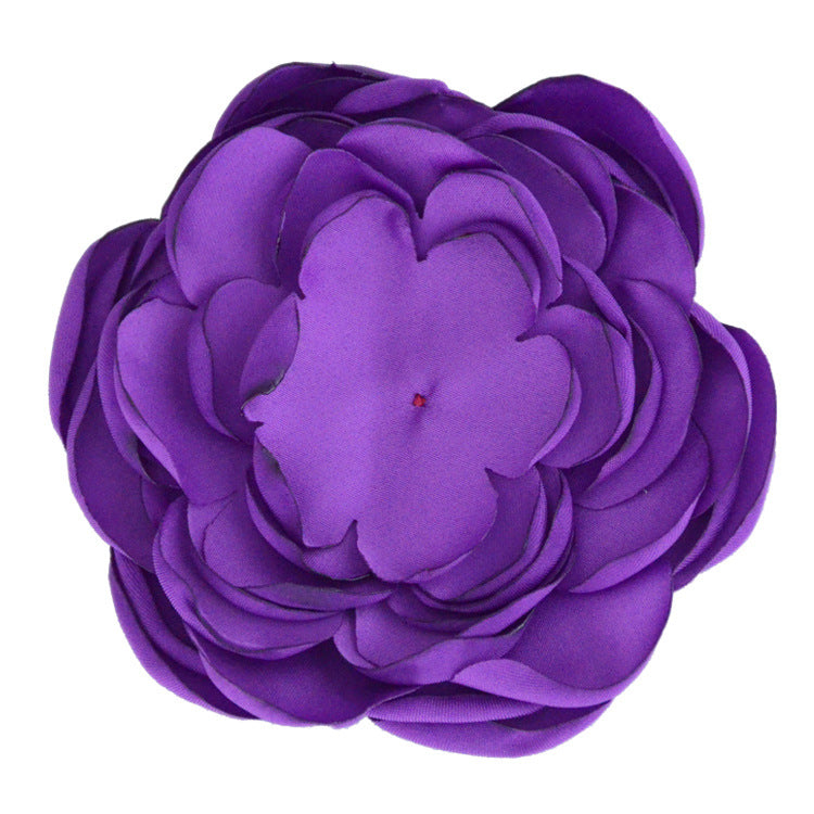 A handmade matte satin hand sewn 9 layers baked edge flower DIY hair accessories burned edge head flower accessories - Mixbatch