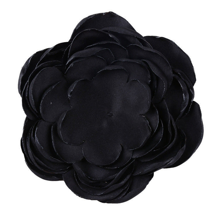 A handmade matte satin hand sewn 9 layers baked edge flower DIY hair accessories burned edge head flower accessories - Mixbatch