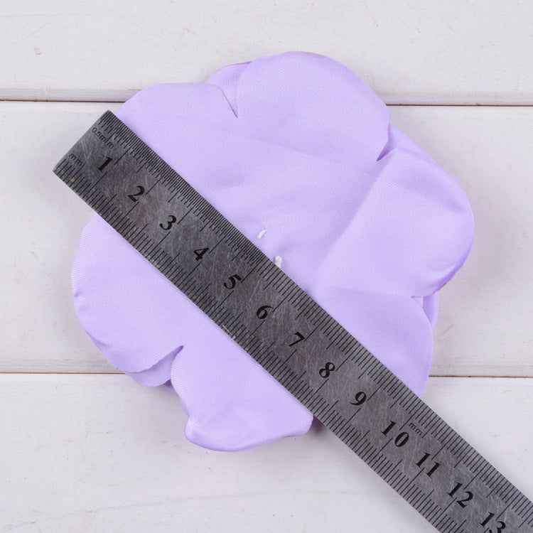 A handmade matte satin hand sewn 9 layers baked edge flower DIY hair accessories burned edge head flower accessories - Mixbatch