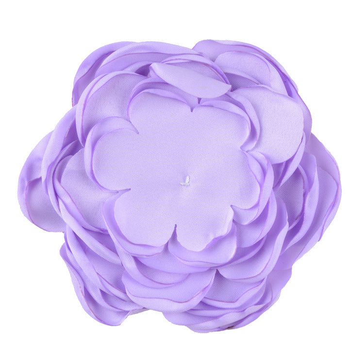 A handmade matte satin hand sewn 9 layers baked edge flower DIY hair accessories burned edge head flower accessories - Mixbatch