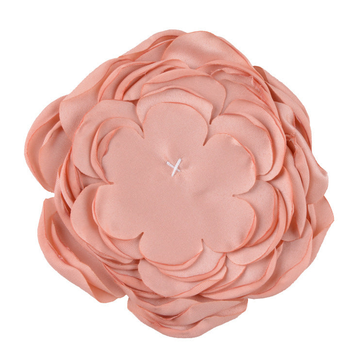 A handmade matte satin hand sewn 9 layers baked edge flower DIY hair accessories burned edge head flower accessories - Mixbatch