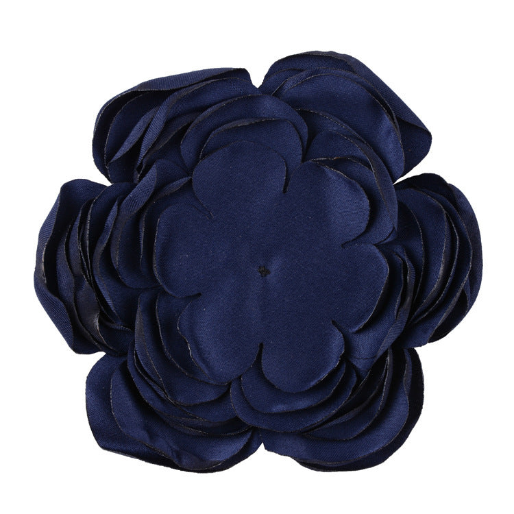 A handmade matte satin hand sewn 9 layers baked edge flower DIY hair accessories burned edge head flower accessories - Mixbatch