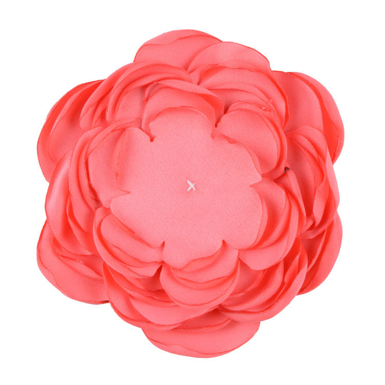 A handmade matte satin hand sewn 9 layers baked edge flower DIY hair accessories burned edge head flower accessories - Mixbatch