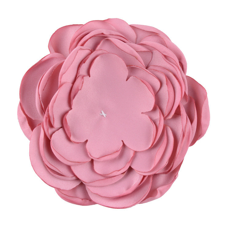 A handmade matte satin hand sewn 9 layers baked edge flower DIY hair accessories burned edge head flower accessories - Mixbatch