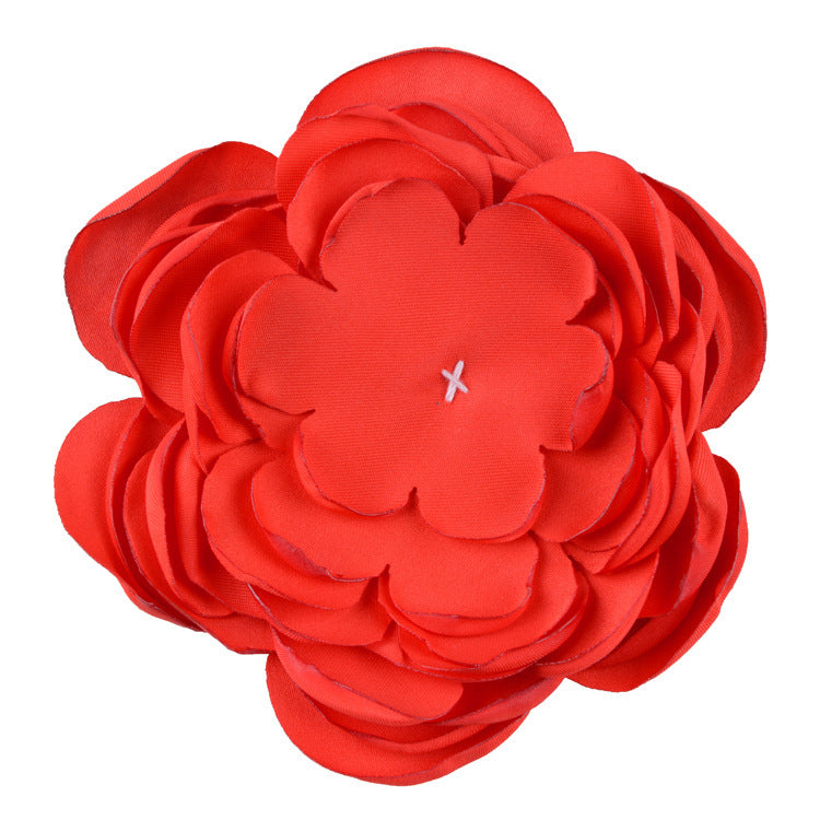 A handmade matte satin hand sewn 9 layers baked edge flower DIY hair accessories burned edge head flower accessories - Mixbatch