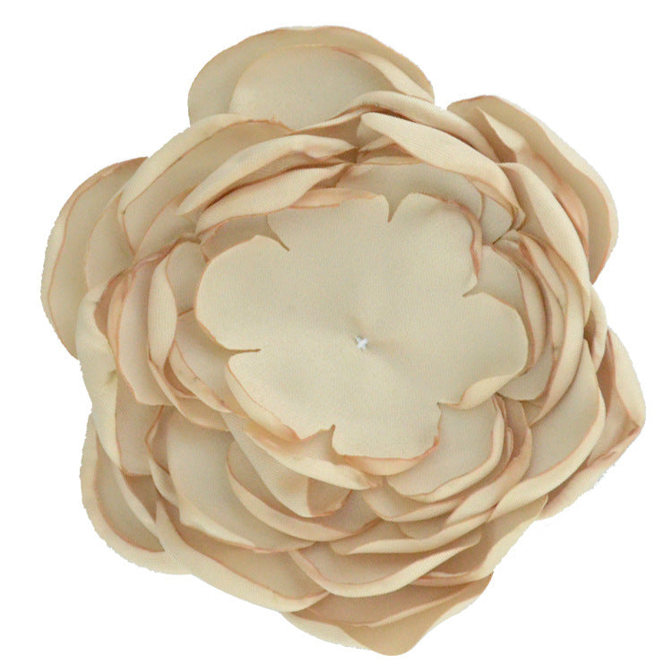 A handmade matte satin hand sewn 9 layers baked edge flower DIY hair accessories burned edge head flower accessories - Mixbatch