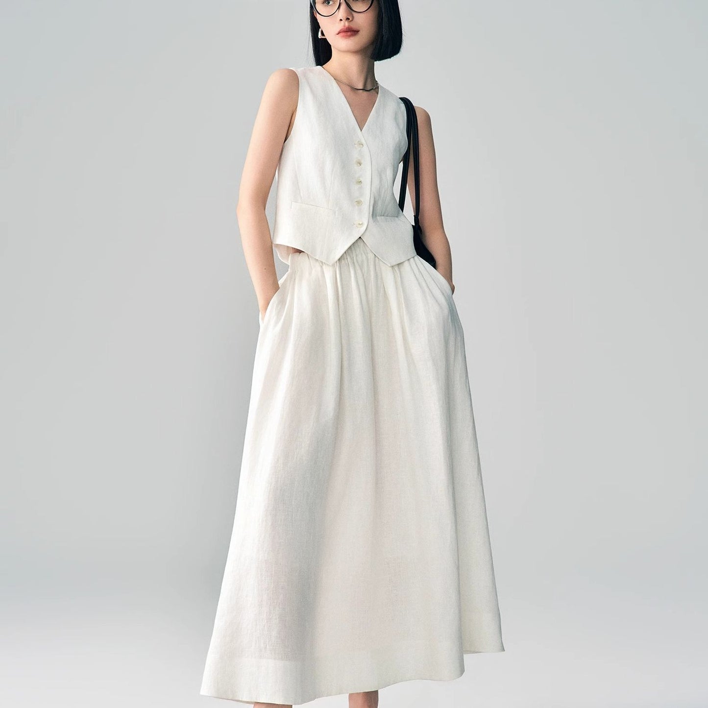 P sleeveless top trousers set
