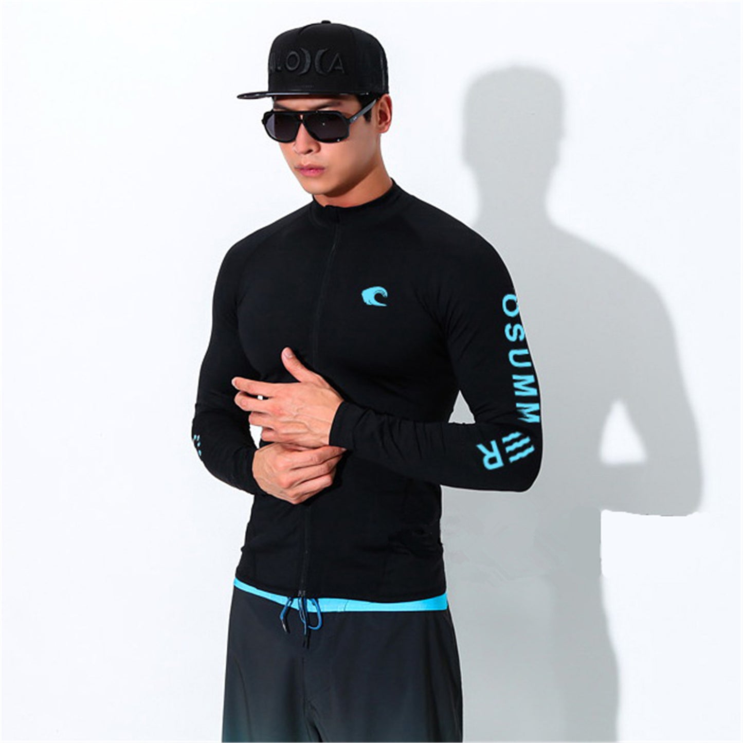 A top, pants, wetsuit