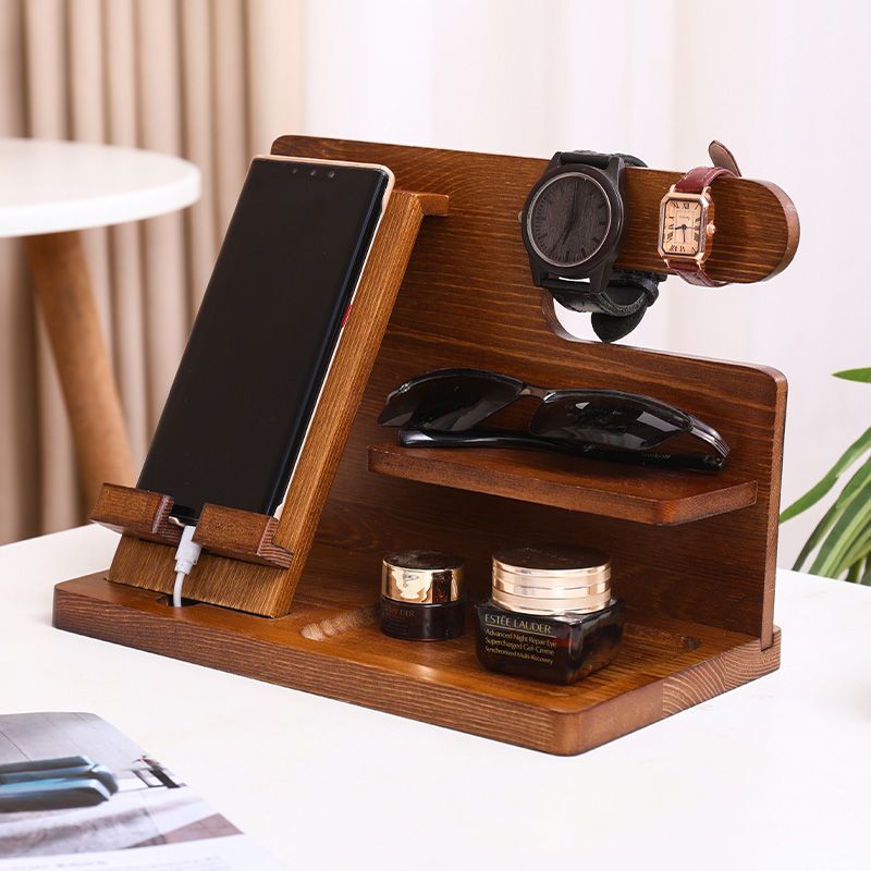 P Black Walnut Storage Rack Watch Mobile Phone Shelf