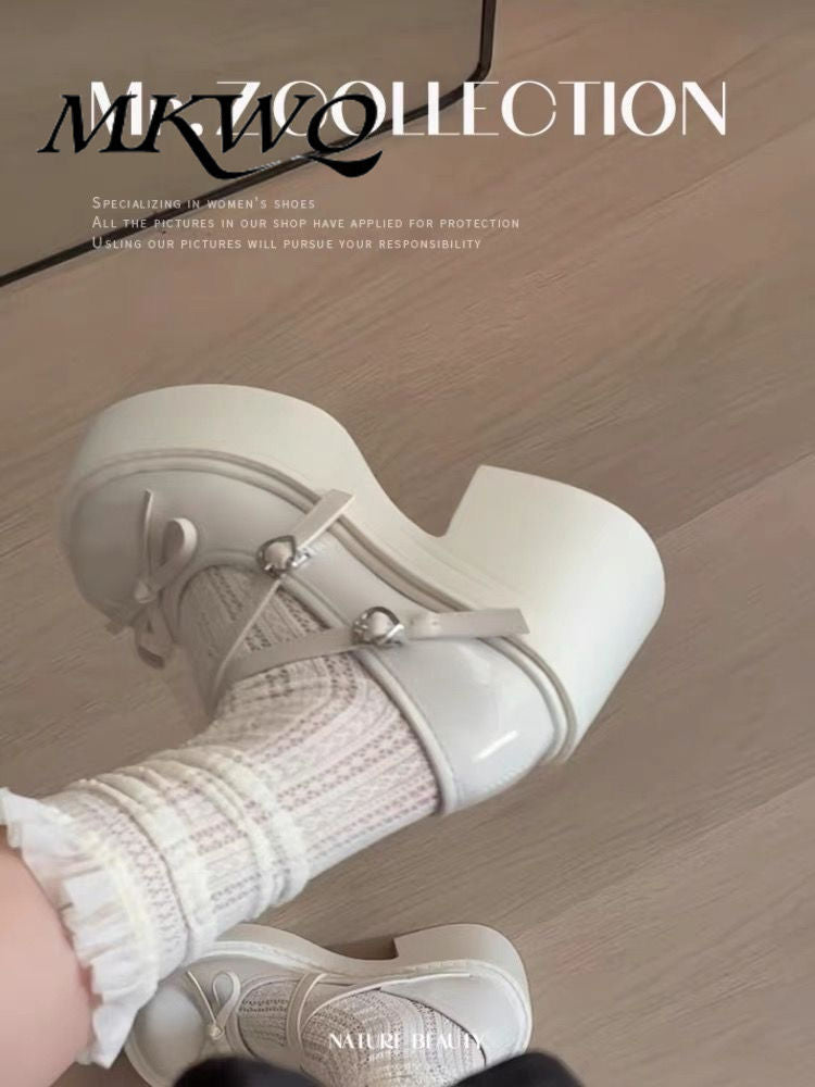 P lolita bow lace high heels