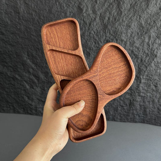 P Japanese-style solid wood tableware grid plate