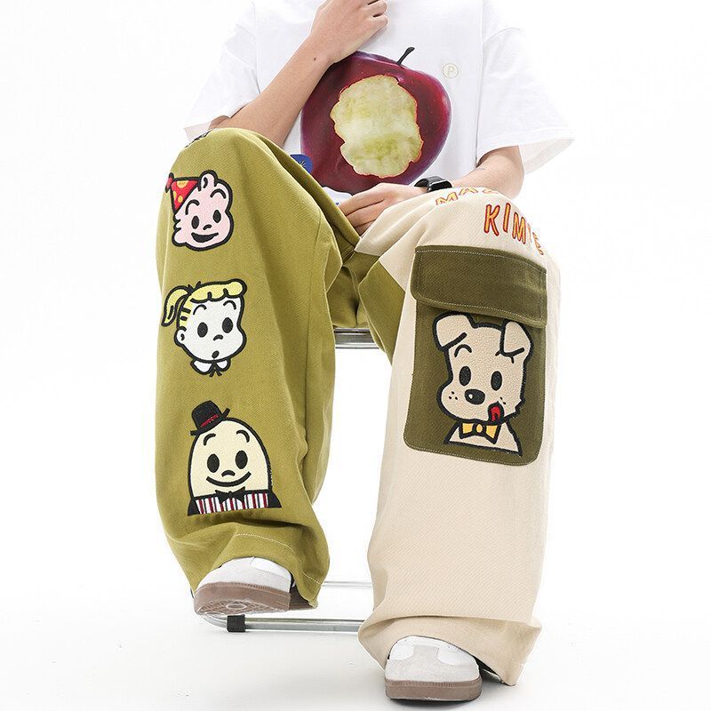 P cartoon print pants
