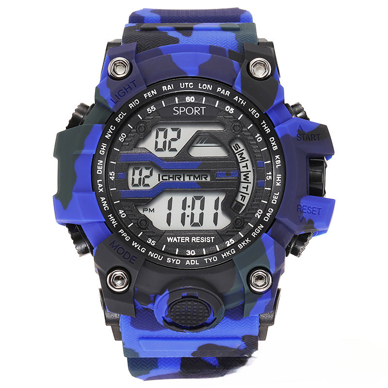 A big mud king with the same life waterproof electronic watch men's students teen trend wolf warrior outdoor sports watch