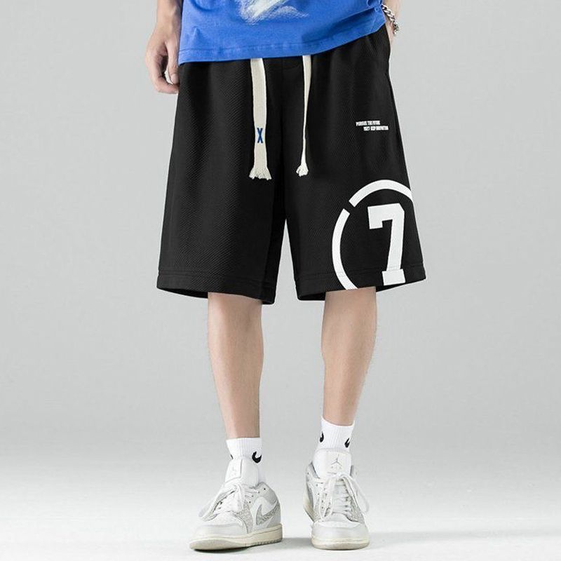 P boys summer Internet celebrity shorts medium pants cotton elastic five-point pants