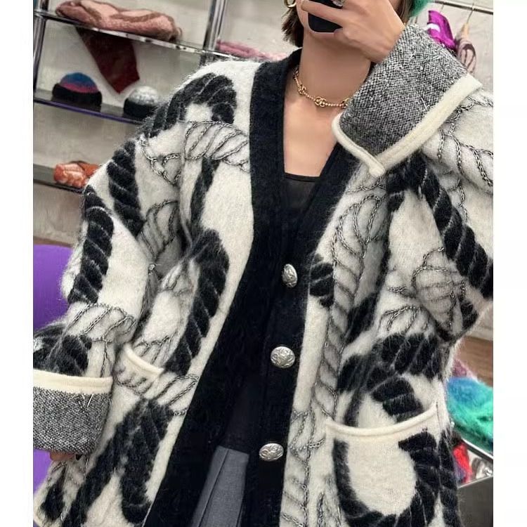 P Knitted sweater jacket